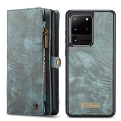 Custodia Portafoglio In Pelle Cover con Supporto C05S per Samsung Galaxy S20 Ultra Blu