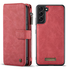 Custodia Portafoglio In Pelle Cover con Supporto C05S per Samsung Galaxy S25 5G Rosso