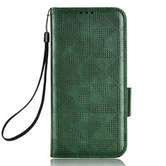 Custodia Portafoglio In Pelle Cover con Supporto C05X per Samsung Galaxy Z Fold5 5G Verde