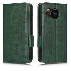 Custodia Portafoglio In Pelle Cover con Supporto C05X per Sharp Aquos Sense7 Plus Verde