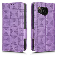 Custodia Portafoglio In Pelle Cover con Supporto C05X per Sharp Aquos Sense7 Plus Viola