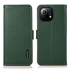 Custodia Portafoglio In Pelle Cover con Supporto C08 per Xiaomi Mi 11 5G Verde