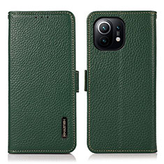 Custodia Portafoglio In Pelle Cover con Supporto C08 per Xiaomi Mi 11 Lite 4G Verde