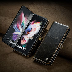 Custodia Portafoglio In Pelle Cover con Supporto CS3 per Samsung Galaxy Z Fold4 5G Marrone
