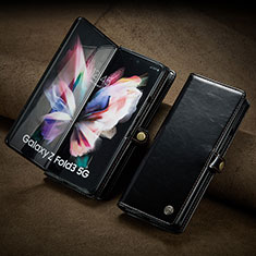 Custodia Portafoglio In Pelle Cover con Supporto CS3 per Samsung Galaxy Z Fold4 5G Nero
