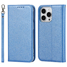 Custodia Portafoglio In Pelle Cover con Supporto D01T per Apple iPhone 13 Pro Max Blu