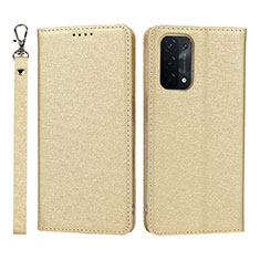 Custodia Portafoglio In Pelle Cover con Supporto D01T per Oppo A93 5G Oro