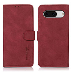 Custodia Portafoglio In Pelle Cover con Supporto D01Y per Google Pixel 8 5G Rosso