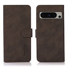 Custodia Portafoglio In Pelle Cover con Supporto D01Y per Google Pixel 8 Pro 5G Marrone