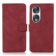 Custodia Portafoglio In Pelle Cover con Supporto D01Y per Huawei Honor 90 5G Rosso