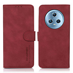 Custodia Portafoglio In Pelle Cover con Supporto D01Y per Huawei Honor Magic5 5G Rosso