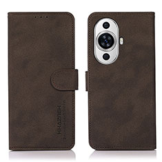 Custodia Portafoglio In Pelle Cover con Supporto D01Y per Huawei Nova 11 Marrone