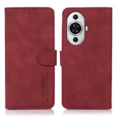 Custodia Portafoglio In Pelle Cover con Supporto D01Y per Huawei Nova 11 Rosso