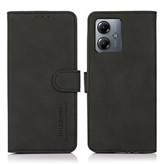 Custodia Portafoglio In Pelle Cover con Supporto D01Y per Motorola Moto G14 Nero