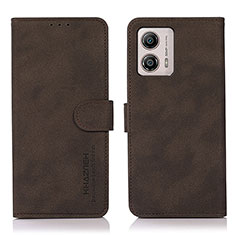 Custodia Portafoglio In Pelle Cover con Supporto D01Y per Motorola Moto G53 5G Marrone