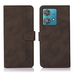 Custodia Portafoglio In Pelle Cover con Supporto D01Y per Motorola Moto G84 5G Marrone