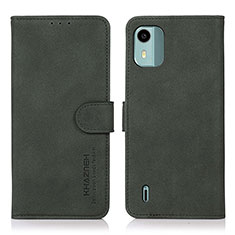 Custodia Portafoglio In Pelle Cover con Supporto D01Y per Nokia C12 Verde