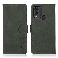 Custodia Portafoglio In Pelle Cover con Supporto D01Y per Nokia C22 Verde