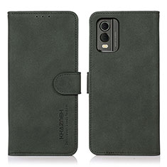 Custodia Portafoglio In Pelle Cover con Supporto D01Y per Nokia C32 Verde