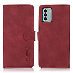 Custodia Portafoglio In Pelle Cover con Supporto D01Y per Nokia G22 Rosso