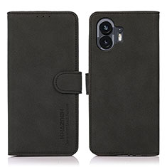 Custodia Portafoglio In Pelle Cover con Supporto D01Y per Nothing Phone 2 Nero