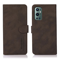 Custodia Portafoglio In Pelle Cover con Supporto D01Y per OnePlus 9 Pro 5G Marrone