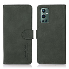 Custodia Portafoglio In Pelle Cover con Supporto D01Y per OnePlus 9 Pro 5G Verde