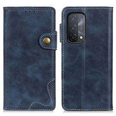 Custodia Portafoglio In Pelle Cover con Supporto D01Y per Oppo A54 5G Blu