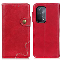 Custodia Portafoglio In Pelle Cover con Supporto D01Y per Oppo A74 5G Rosso