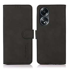 Custodia Portafoglio In Pelle Cover con Supporto D01Y per Oppo A78 4G Nero