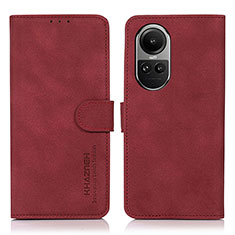 Custodia Portafoglio In Pelle Cover con Supporto D01Y per Oppo Reno10 5G Rosso