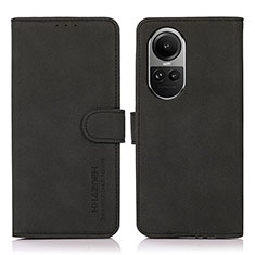 Custodia Portafoglio In Pelle Cover con Supporto D01Y per Oppo Reno10 Pro 5G Nero