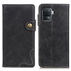 Custodia Portafoglio In Pelle Cover con Supporto D01Y per Oppo Reno5 F Nero