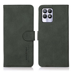 Custodia Portafoglio In Pelle Cover con Supporto D01Y per Realme 8i Verde