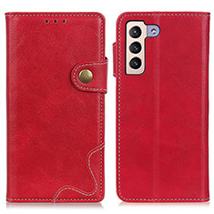 Custodia Portafoglio In Pelle Cover con Supporto D01Y per Samsung Galaxy S22 5G Rosso