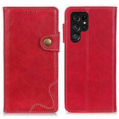 Custodia Portafoglio In Pelle Cover con Supporto D01Y per Samsung Galaxy S22 Ultra 5G Rosso