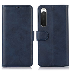 Custodia Portafoglio In Pelle Cover con Supporto D01Y per Sony Xperia 10 IV SO-52C Blu