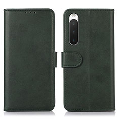 Custodia Portafoglio In Pelle Cover con Supporto D01Y per Sony Xperia 10 IV SOG07 Verde