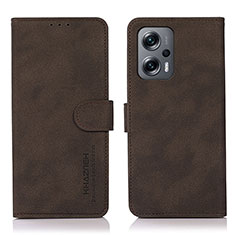 Custodia Portafoglio In Pelle Cover con Supporto D01Y per Xiaomi Poco F5 5G Marrone