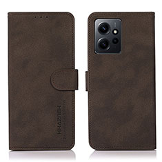 Custodia Portafoglio In Pelle Cover con Supporto D01Y per Xiaomi Redmi Note 12 4G Marrone