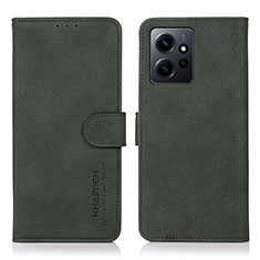 Custodia Portafoglio In Pelle Cover con Supporto D01Y per Xiaomi Redmi Note 12 4G Verde