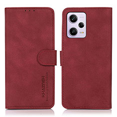 Custodia Portafoglio In Pelle Cover con Supporto D01Y per Xiaomi Redmi Note 12 Explorer Rosso