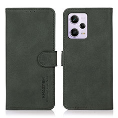 Custodia Portafoglio In Pelle Cover con Supporto D01Y per Xiaomi Redmi Note 12 Explorer Verde
