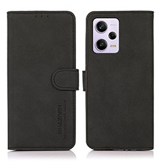 Custodia Portafoglio In Pelle Cover con Supporto D01Y per Xiaomi Redmi Note 12 Pro+ Plus 5G Nero