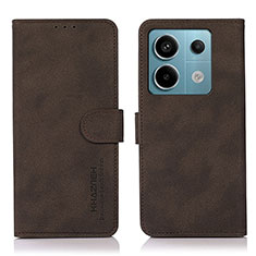 Custodia Portafoglio In Pelle Cover con Supporto D01Y per Xiaomi Redmi Note 13 Pro 5G Marrone