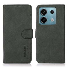 Custodia Portafoglio In Pelle Cover con Supporto D01Y per Xiaomi Redmi Note 13 Pro 5G Verde