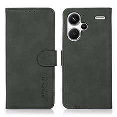 Custodia Portafoglio In Pelle Cover con Supporto D01Y per Xiaomi Redmi Note 13 Pro+ Plus 5G Verde