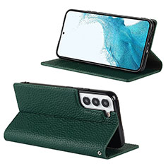 Custodia Portafoglio In Pelle Cover con Supporto D02T per Samsung Galaxy S23 5G Verde