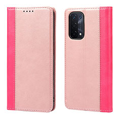 Custodia Portafoglio In Pelle Cover con Supporto D03T per Oppo A54 5G Oro Rosa