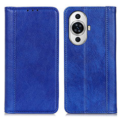 Custodia Portafoglio In Pelle Cover con Supporto D03Y per Huawei Nova 11 Blu